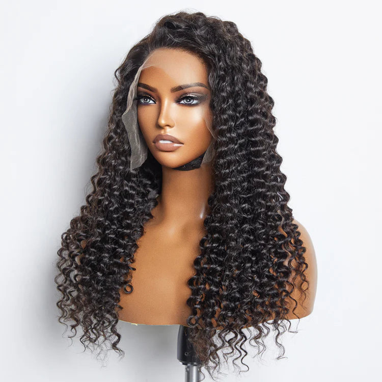 Indian Curly 13x6 Clueless Transparent lace frontal wig 150% density